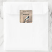 Chickadee Boekplaat Vierkante Sticker (Tas)