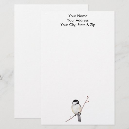 Chickadee Briefpapier (Voorkant / Achterkant)