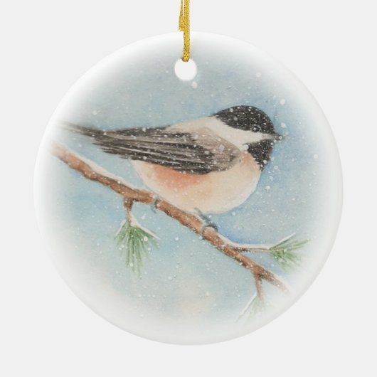 Chickadee Date de Noël Ornement (Dos)