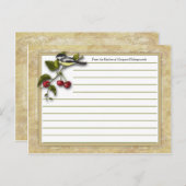 Chickadee en Cherries Recept Kaarten (Voorkant / Achterkant)