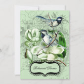Chickadee en Magnolia Rehearsal Dinner Invitation Kaart (Voorkant)