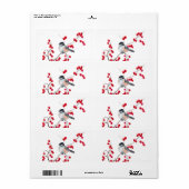 CHICKADEE EN RED BERRIES VAN SHARON SHARPE ETIKET (Full Sheet)