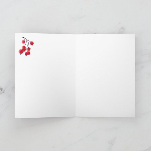 CHICKADEE EN RED BERRIES VAN SHARON SHARPE FEESTDAGEN KAART (Binnen)