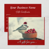 Chickadee Holiday Cadeaubon Briefkaart (Voorkant / Achterkant)