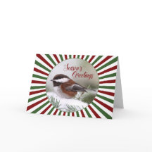 Chickadee in de Kaart van Snow Christmas