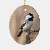 Chickadee in Golden Light Keramisch Ornament (Rechts)