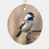 Chickadee in Golden Light Keramisch Ornament (Links)