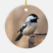 Chickadee in Golden Light Keramisch Ornament (Achterkant)