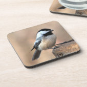 Chickadee in Golden Light Onderzetter (Linkerzijde)