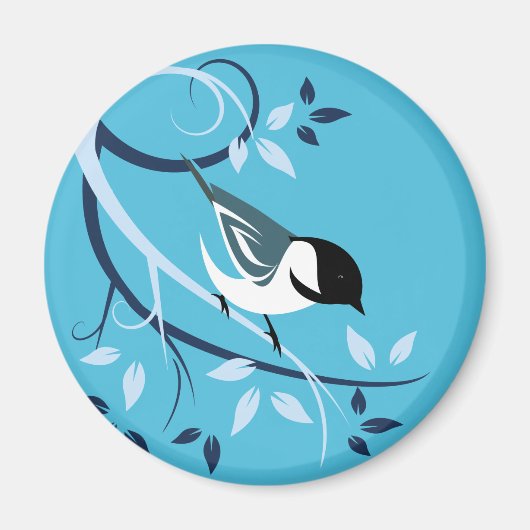 Chickadee in Tree Branch Magneet (Voorkant)