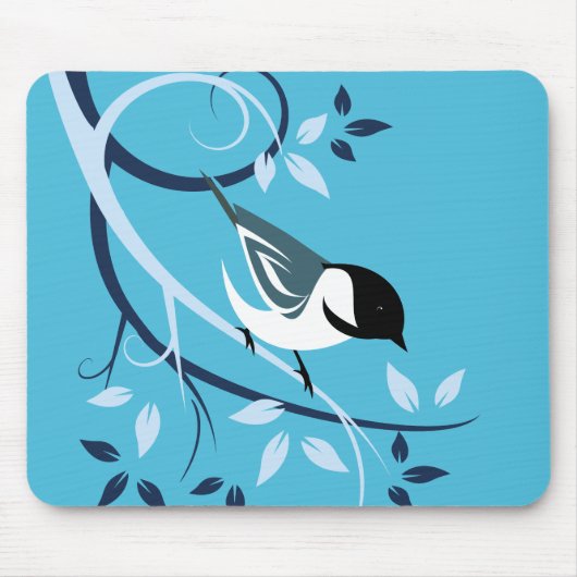 Chickadee in Tree Branch Muismat (Voorkant)