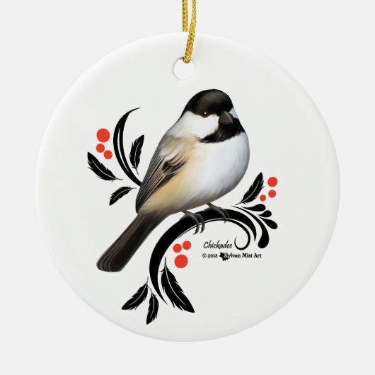 Chickadee Keramisch Ornament (Voorkant)