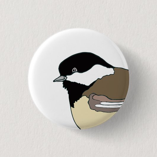 Chickadee-knop voor vogelliefhebbers ronde button 3,2 cm (Voorkant)
