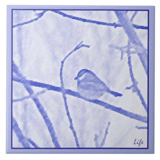 Chickadee Life Ceramic Tile Tegeltje (Voorkant)