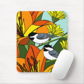 Chickadee met Floral Print Muismat (Met muis)