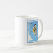 Chickadee on feeder Painting - Original Bird Art Koffiemok (Voorkant rechts)