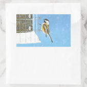 Chickadee on feeder Painting - Original Bird Art Rechthoekige Sticker (Tas)