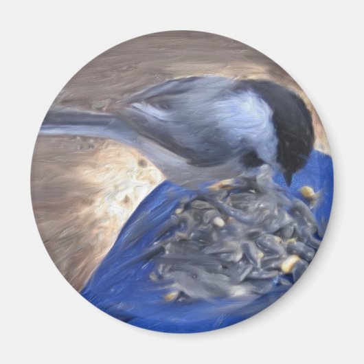 "Chickadee on my Knee" Magneet (Voorkant)