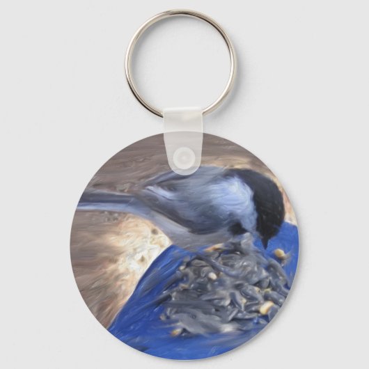 "Chickadee on my Knee" Sleutelhanger (Voorkant)