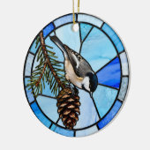 Chickadee on Pinecone Christmas Tree Ornament (Links)
