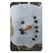 Chickadee on Snowman Carrot Nose Magneet (Verticaal)