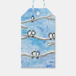 Chickadee on Tree Branches in Winter Snow Cadeaulabel