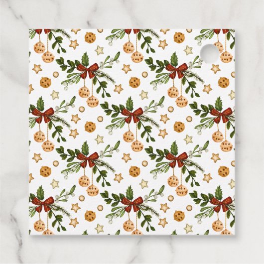 Chickadee Pine Branch Holly kerstcadeau Bedankjes Labels (Achterkant)