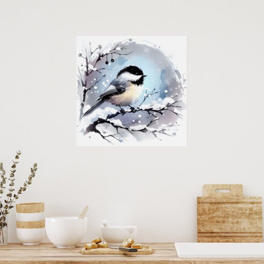Chickadee-Poster Poster (Keuken)