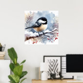 Chickadee-Poster Poster (Thuiskantoor)