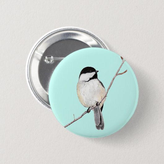 Chickadee Ronde Button 5,7 Cm (Voorkant /achterkant)