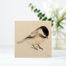 Chickadee schilderij Waterverf