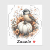 Chickadee Shirt Country Pumpkin Sticker (Vel)