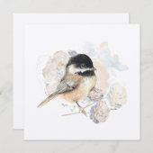 Chickadee Songbird Waterverf (Voorkant / Achterkant)