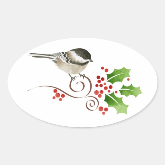 Chickadee Stickers Noël étiquettes (Devant)