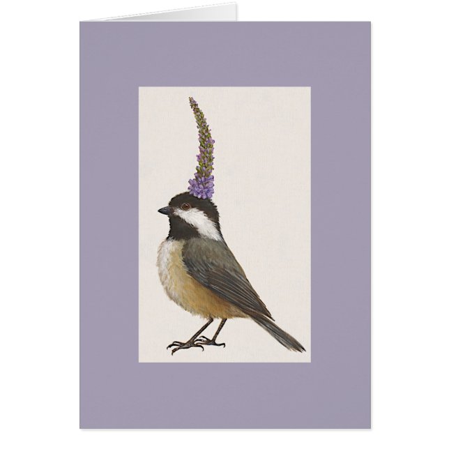 chickadee sur la lavande (Devant)