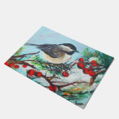 Chickadee-Sweet Winter Black Capped Chickadee Bird Deurmat (Schuin)