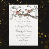 Chickadee Vintage Oiseaux Mariage Invitation