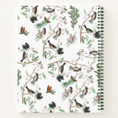 Chickadee Vogels Bessen & Pinecones Monogrammed Notitieboek (Achterkant)
