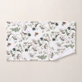 Chickadee Vogels Bessen & Pinecones Waterverf Bad Handdoek (Handdoek)
