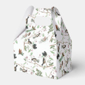 Chickadee Vogels Bessen & Pinecones Waterverf Bedankdoosjes (Achterkant)