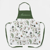 Chickadee Vogels Bessen & Pinecones Waterverf Schort (Voorkant)