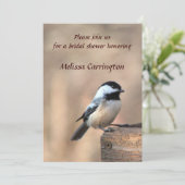 Chickadee-Vrijgezellenfeest Kaart (Staand voorkant)