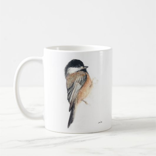 Chickadee Waterverf Art Koffie Mok (Links)