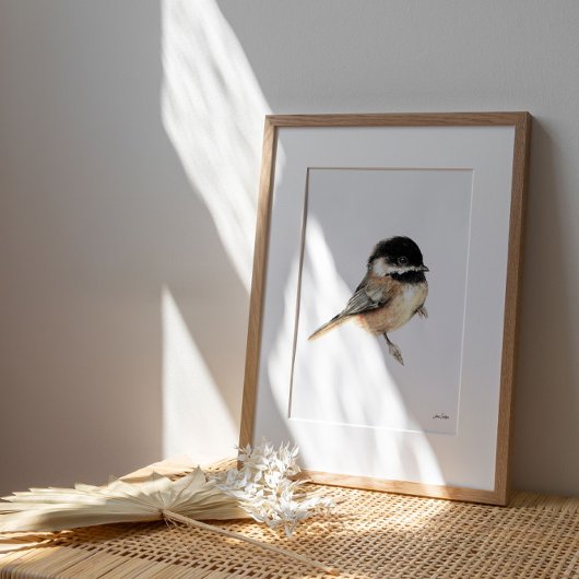 Chickadee Waterverf Art Print