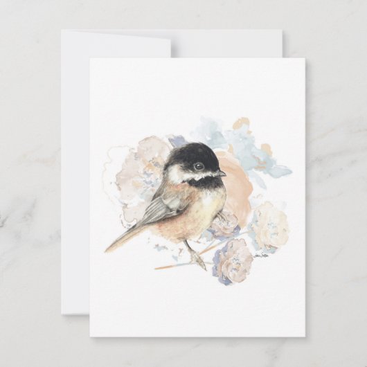 Chickadee Waterverf Note Kaart (Voorkant)
