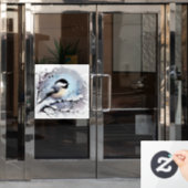 Chickadee Window Cling Raamsticker (Kantoordeur)