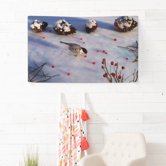 Chickadee Winter Banner (Insitu)