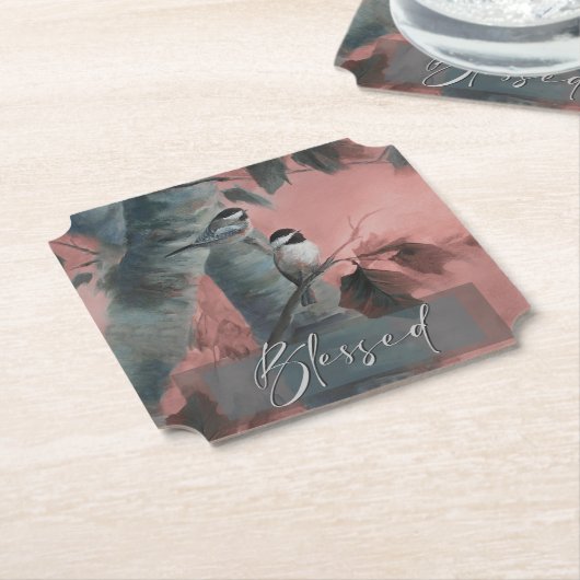 Chickadees Blessed [special edition] Kartonnen Onderzetters (Gekanteld)