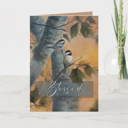 Chickadees Blessed versie Bedankkaart (Voorkant)