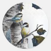 "Chickadees" [Design 2] Small  Ronde Sticker (Voorkant)